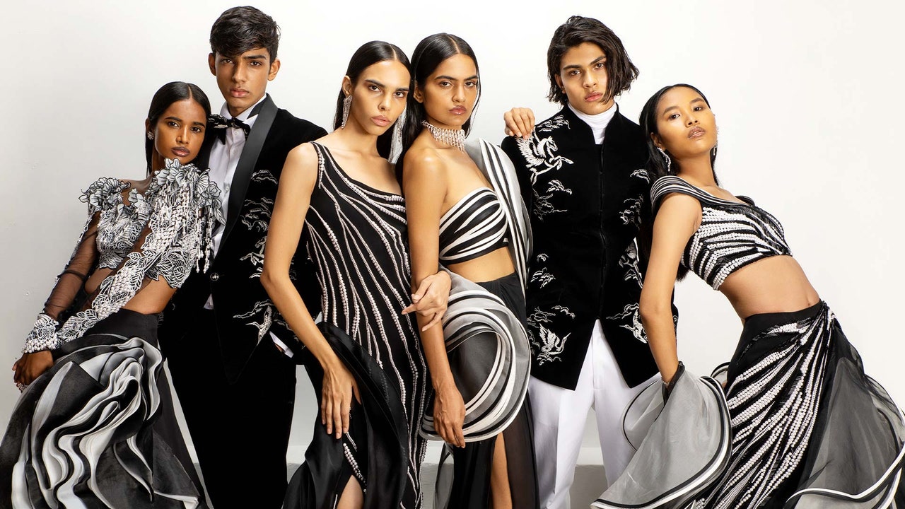 Models in Gaurav Gupta's brand new couture collection.